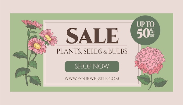 Gardening sale background template design