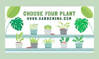 Free vector gardening and yardwork social media promo template