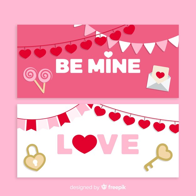 Garland valentine's day banner