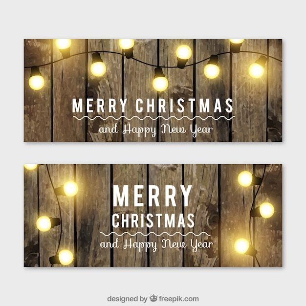 Garlands christmas lights banners