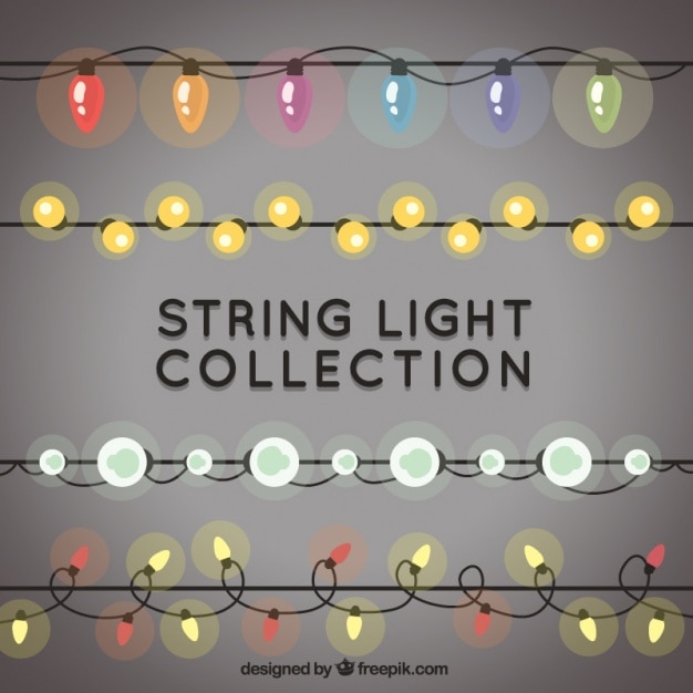 Free vector garlands set of decorative lights