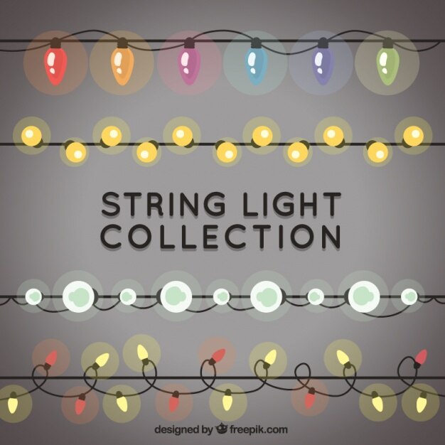 Free Vector  garlands set of decorative lights