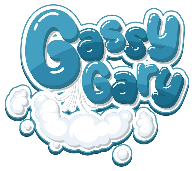 Vettore gratuito disegno del testo del logo gassy gary