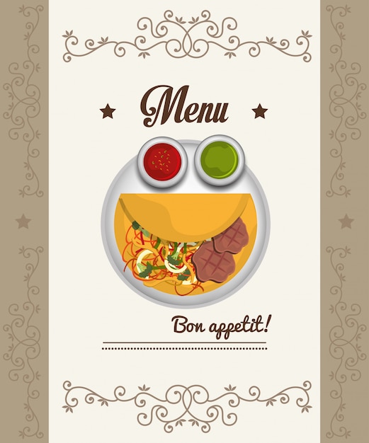 Бесплатное векторное изображение Гастрономия и меню ресторана