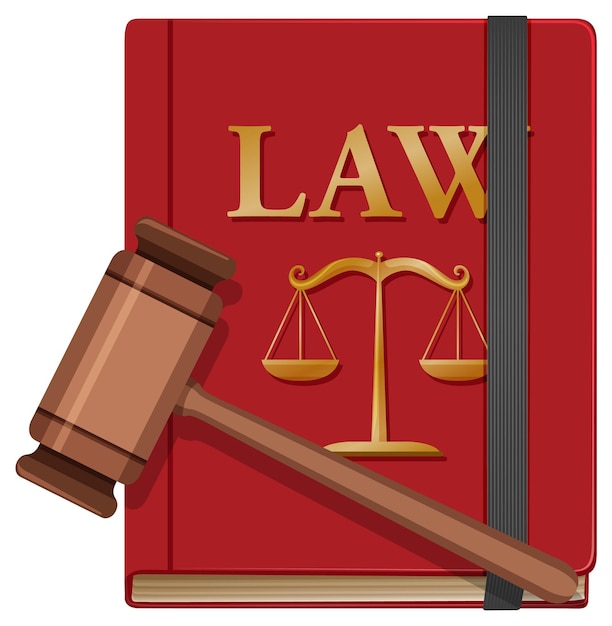 Gavel or judge hammer and law book