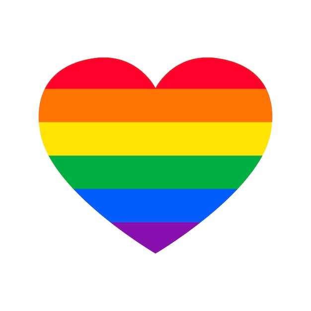 Gay pride flat in heart shape