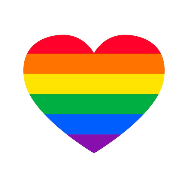 Free vector gay pride flat in heart shape