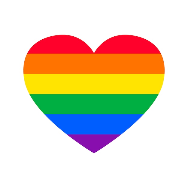 Gay Pride Flat in Heart Shape