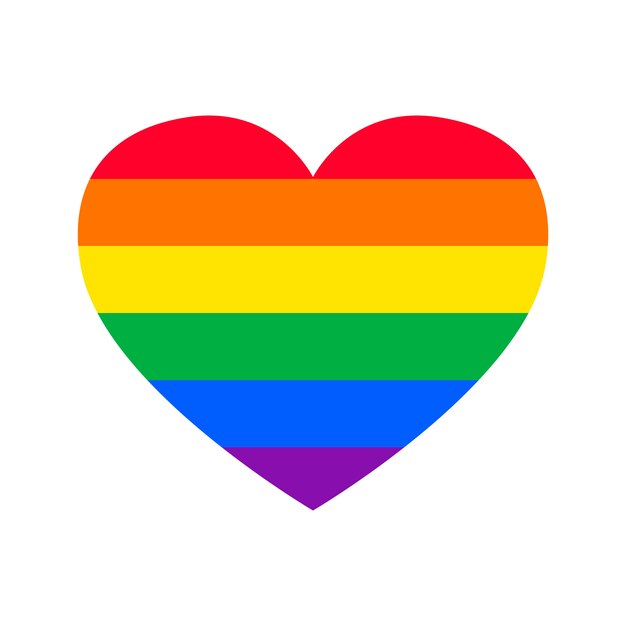 Gay Pride Flat in Heart Shape