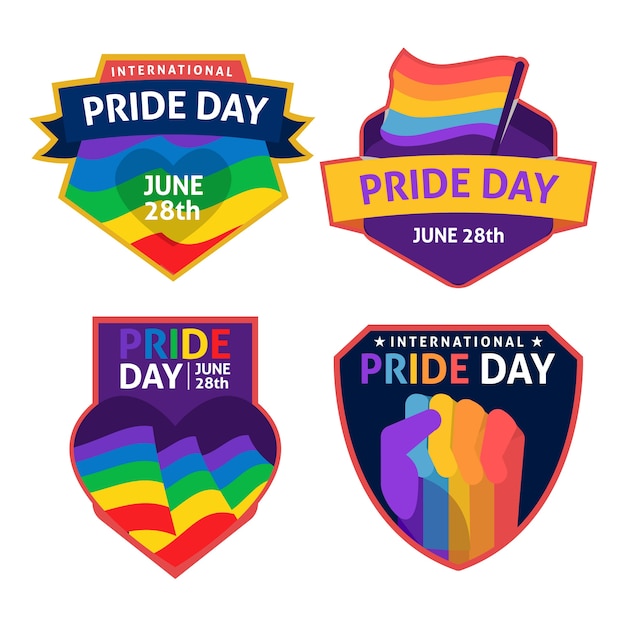 Gay and proud pride day labels