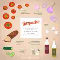 Vettore gratuito gazpacho ricetta