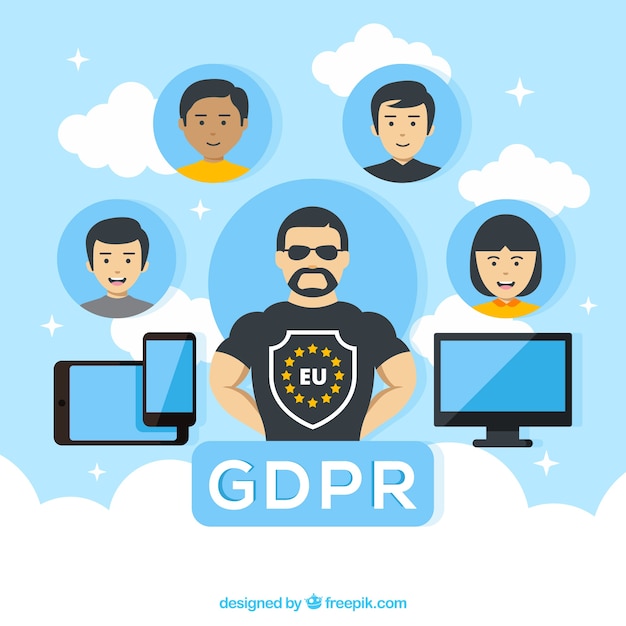 평면 디자인의 GDPR 개념