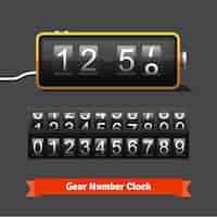 Free vector gear clock and number counter template