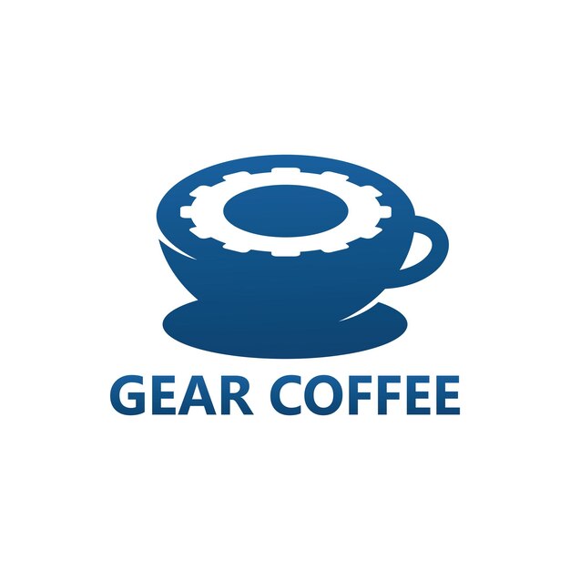 Gear coffee cup logo template design