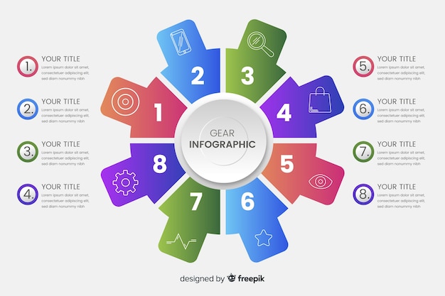 Vettore gratuito gear infografica