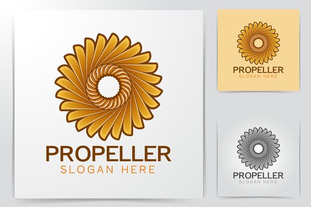 Идеи логотипа шестерни пропеллера. Дизайн логотипа вдохновения. Шаблон векторные иллюстрации. Изолированные на белом фоне