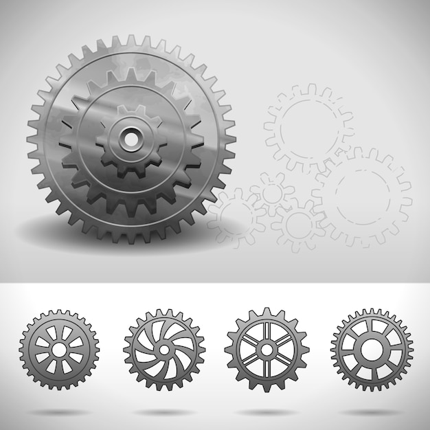 Gear Wheels, Cogwheels with different numbers of teeth