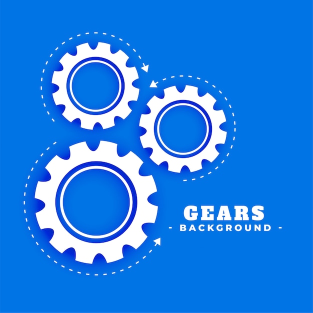 Gears background with rotating arrow direction