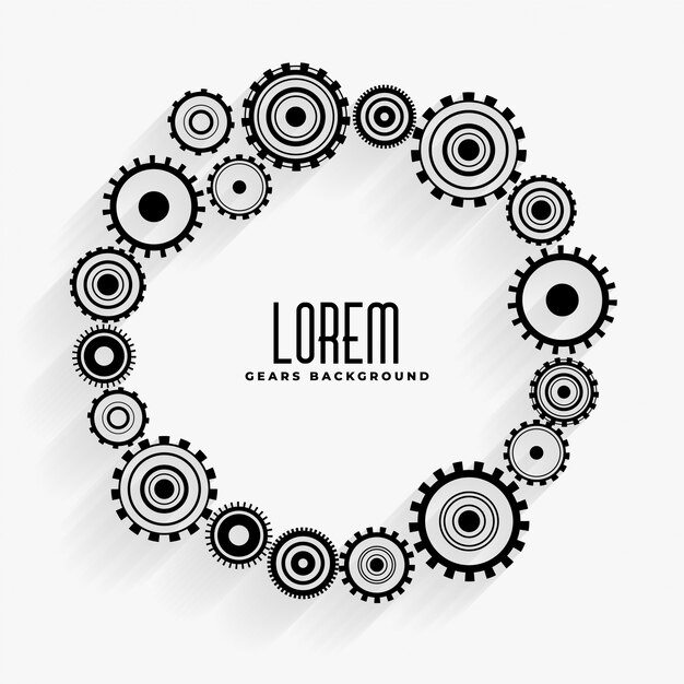 Gears frame background with text space