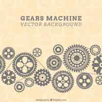 Free vector gears machine background in pattern style