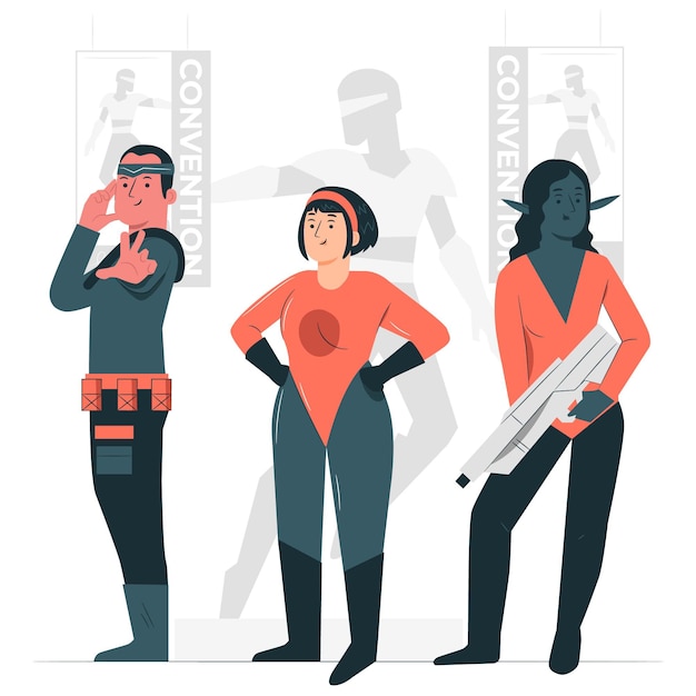 Free vector geek convention concept illustration