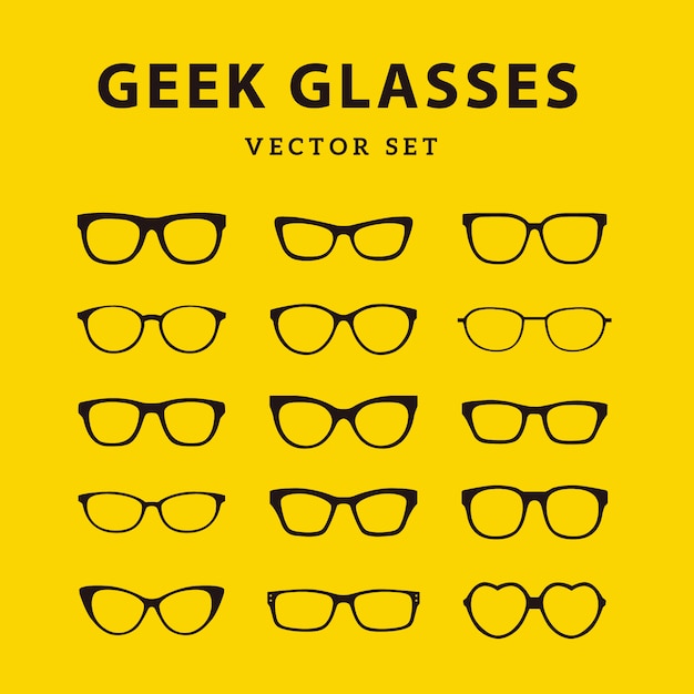 Free vector geek glasses collection