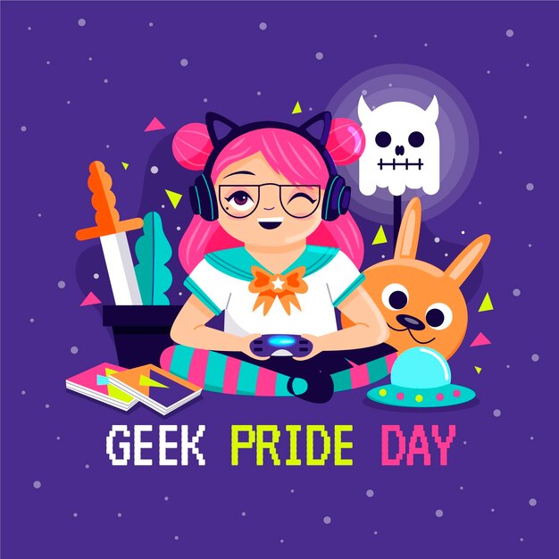 Geek pride day concept