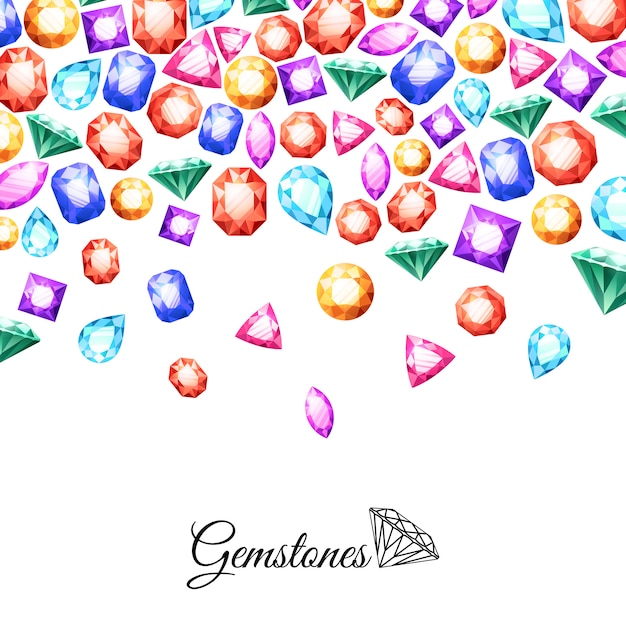 Free vector gemstones background illustration