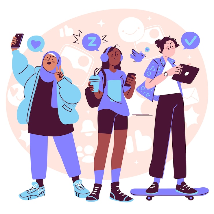 Free Vector gen z concept illustration