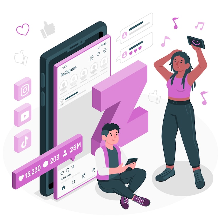 Free Vector gen z concept illustration