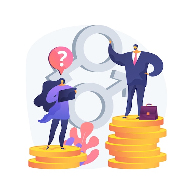 Free vector gender discrimination abstract concept vector illustration. sexism, gender roles and stereotypes, workplace inequality, skills and capabilities, women rights, labor market abstract metaphor.