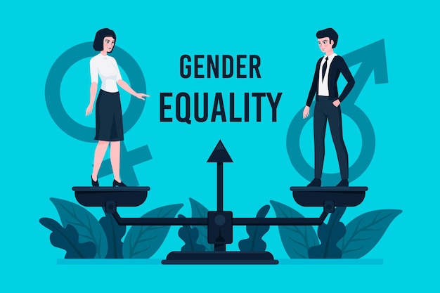 Free vector gender equality concept