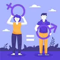 Free vector gender equality concept