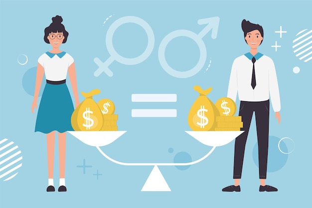 Free vector gender equality concept