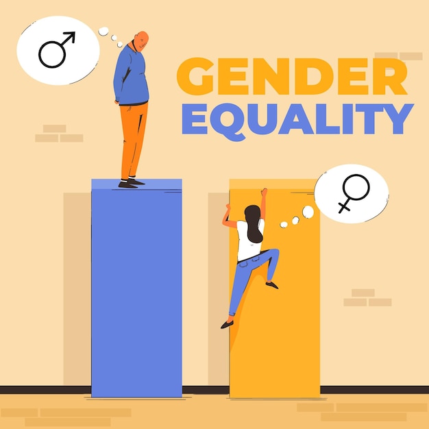 Free vector gender equality concept