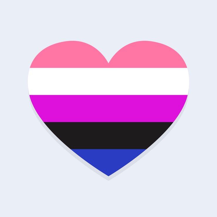 Free Vector gender fluid flag in heart shape