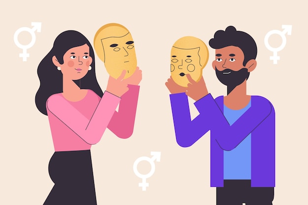Бесплатное векторное изображение Концепция гендерной идентичности