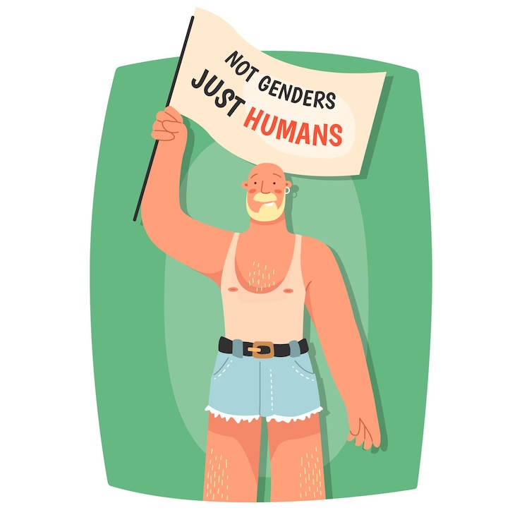 मुफ़्त वेक्टर gender-neutral movement with character
