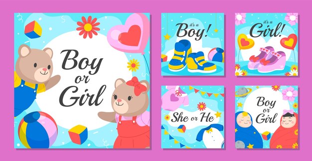 Gender reveal celebration  instagram posts
