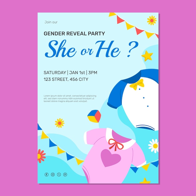 gender reveal celebration invitation