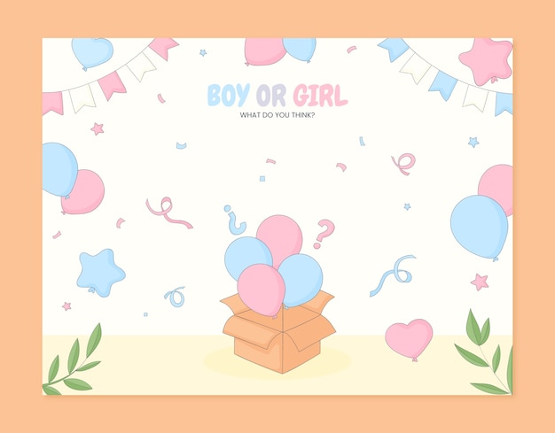 Free vector gender reveal celebration photocall