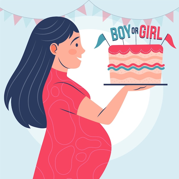 Gender reveal concept illustrated in flat design