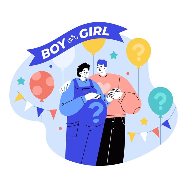 Gender reveal concept illustrated