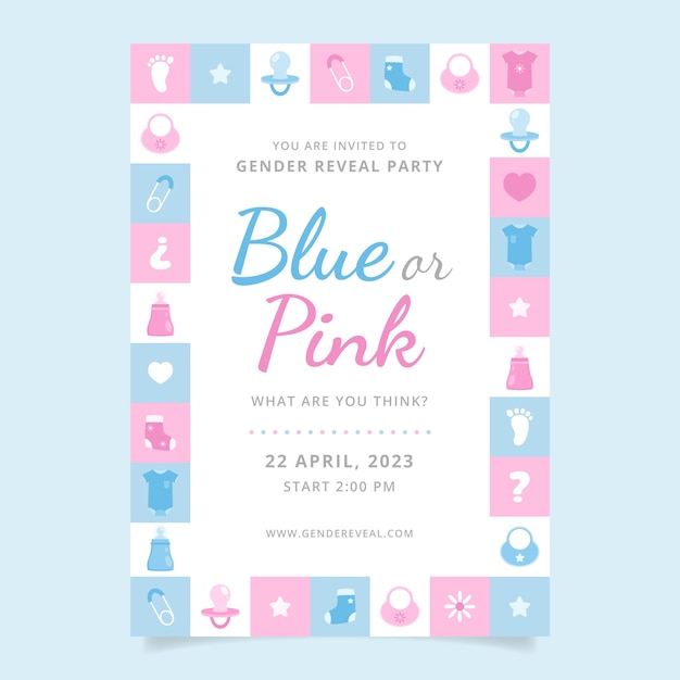 Free vector gender reveal party design template