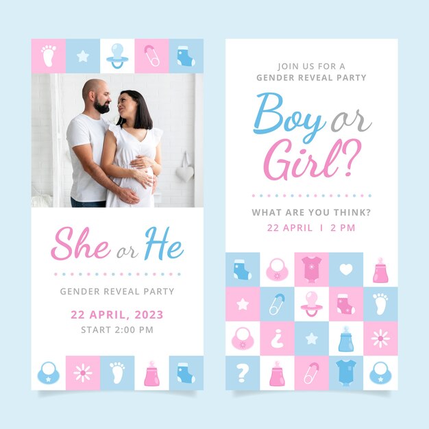 Gender reveal party design template