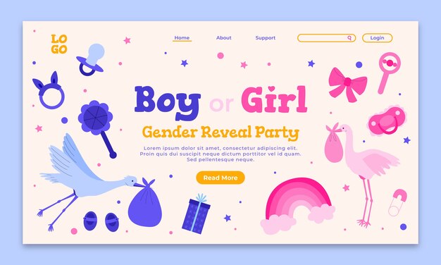 Gender reveal template design