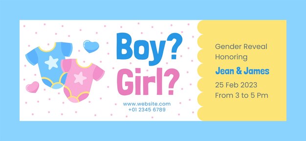 Free vector gender reveal template design