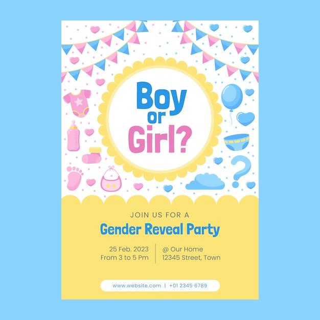 gender reveal template design