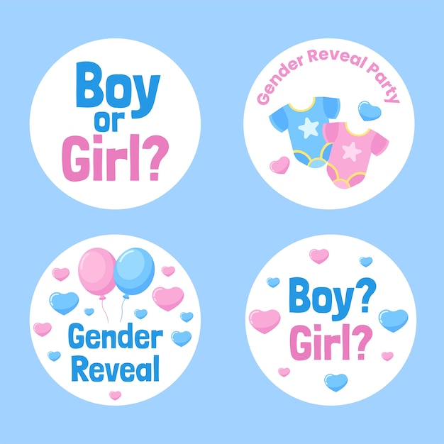 Free vector gender reveal template design