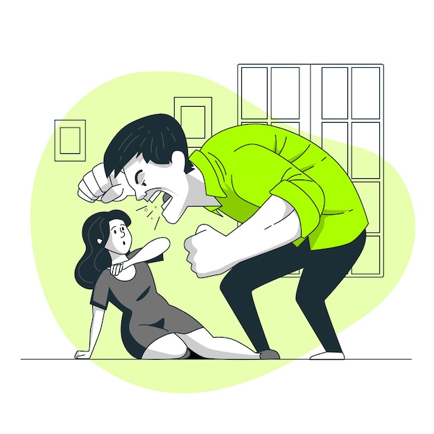 Free vector gender violence concept illustration